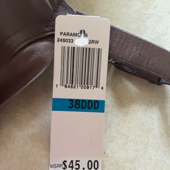 Set of Two New Paramour Women's Marvelous Side Smoother Underwire Bras 38DDD - Picture 5 of 5